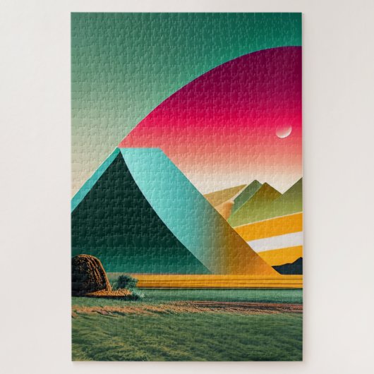 Modern Abstract landschap Legpuzzel (Verticaal)