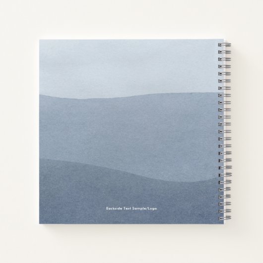 Modern Abstract landschap met blauw-grijs Notitieboek (Achterkant)