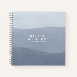 Modern Abstract landschap met blauw-grijs Notitieboek