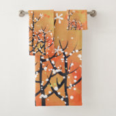 Modern Abstract landschap verbrand Sinaasappel Bad Handdoek (Insitu)