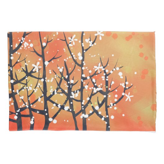 Modern Abstract landschap verbrand Sinaasappel Kussensloop (Voorkant-Links)