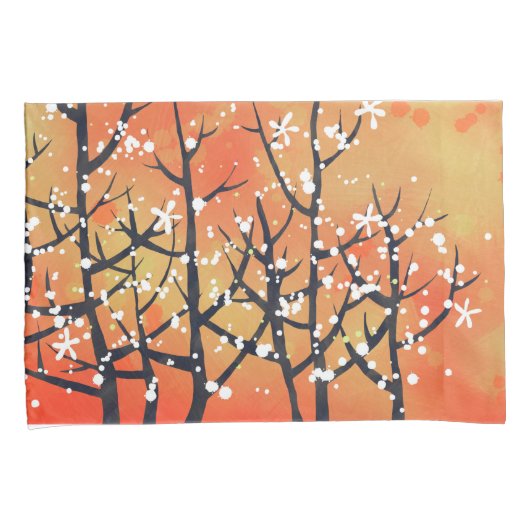 Modern Abstract landschap verbrand Sinaasappel Kussensloop (Voorkant-Rechts)