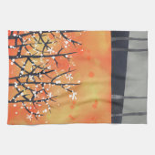 Modern Abstract landschap verbrand Sinaasappel Theedoek (Horizontaal)