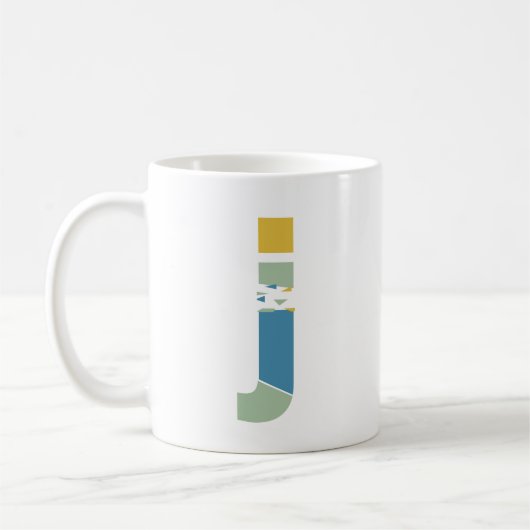 Modern Abstract Letter J Monogram Initiaal Koffiemok (Links)