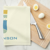 Modern Abstract Letter J Monogram Initiaal Theedoek (Quarter Fold)