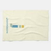 Modern Abstract Letter J Monogram Initiaal Theedoek (Horizontaal)