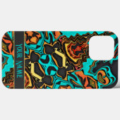 Modern Abstract Leuk Blauwgroen Bruin Gepersonalis Case-Mate iPhone Case (Achterkant (horizontaal))