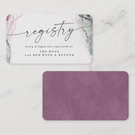 Modern Abstract licht Paarse bruiloft register Informatiekaartje