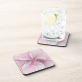 Modern Abstract Licht Roze Grijs Fractal Design Bier Onderzetter (Rechterzijde)