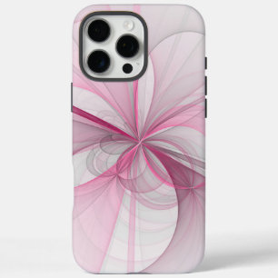 Modern Abstract Licht Roze Grijs Fractal Design iPhone 16 Pro Max Hoesje