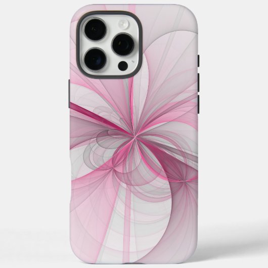 Modern Abstract Licht Roze Grijs Fractal Design Case-Mate iPhone Case (Achterkant)
