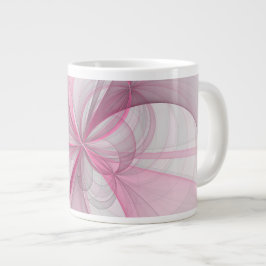 Modern Abstract Licht Roze Grijs Fractal Design Grote Koffiekop