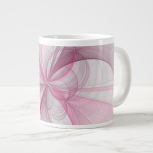 Modern Abstract Licht Roze Grijs Fractal Design Grote Koffiekop