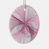 Modern Abstract Licht Roze Grijs Fractal Design Keramisch Ornament (Rechts)