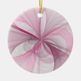 Modern Abstract Licht Roze Grijs Fractal Design Keramisch Ornament