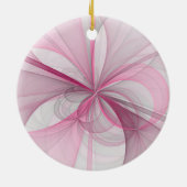Modern Abstract Licht Roze Grijs Fractal Design Keramisch Ornament (Achterkant)