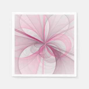 Modern Abstract Licht Roze Grijs Fractal Design Servet