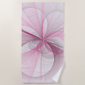 Modern Abstract Licht Roze Grijs Fractal Design Strandlaken (Voorkant)