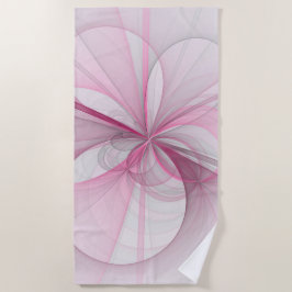 Modern Abstract Licht Roze Grijs Fractal Design Strandlaken