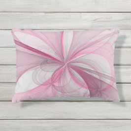 Modern Abstract lichtroze grijs fractaal ontwerp Buitenkussen