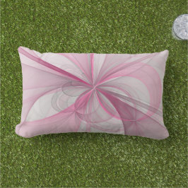 Modern Abstract lichtroze grijs fractaal ontwerp Buitenkussen