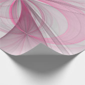 Modern Abstract lichtroze grijs fractaal ontwerp Cadeaupapier (Hoek)