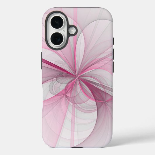 Modern Abstract lichtroze grijs fractaal ontwerp Case-Mate iPhone Case (Achterkant)