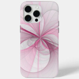 Modern Abstract lichtroze grijs fractaal ontwerp iPhone 15 Pro Max Hoesje