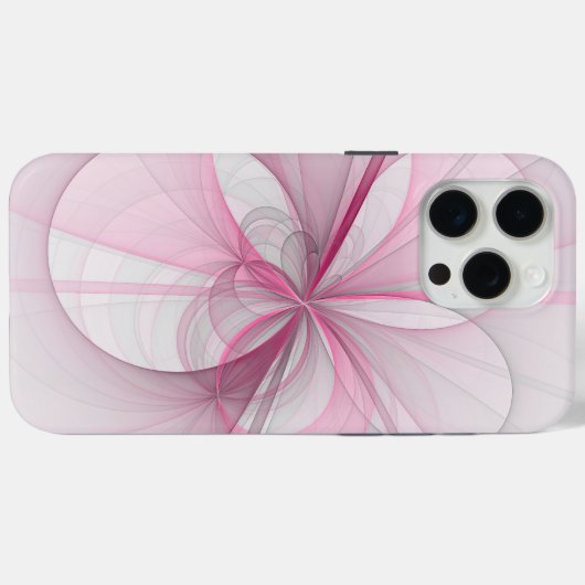 Modern Abstract lichtroze grijs fractaal ontwerp Case-Mate iPhone Case (Achterkant (horizontaal))