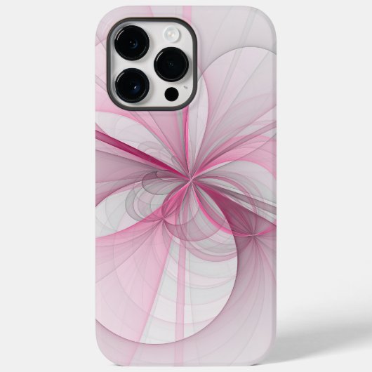 Modern Abstract lichtroze grijs fractaal ontwerp Case-Mate iPhone Case (Achterkant)