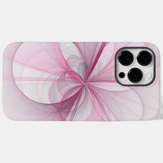 Modern Abstract lichtroze grijs fractaal ontwerp Case-Mate iPhone Case (Achterkant (horizontaal))