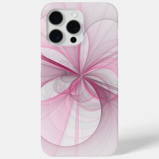 Modern Abstract lichtroze grijs fractaal ontwerp Case-Mate iPhone Case (Achterkant)