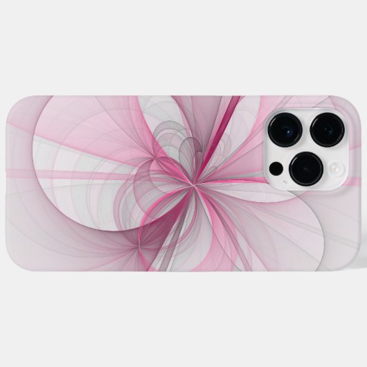 Modern Abstract lichtroze grijs fractaal ontwerp Case-Mate iPhone Case (Achterkant (horizontaal))