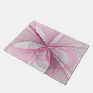 Modern Abstract lichtroze grijs fractaal ontwerp Deurmat