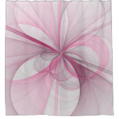 Modern Abstract lichtroze grijs fractaal ontwerp Douchegordijn (Voorkant)