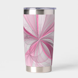 Modern Abstract lichtroze grijs fractaal ontwerp Geïsoleerde Drinkbeker