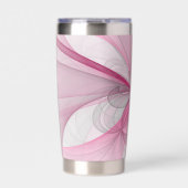 Modern Abstract lichtroze grijs fractaal ontwerp Geïsoleerde Drinkbeker (Voorkant)