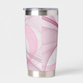 Modern Abstract lichtroze grijs fractaal ontwerp Geïsoleerde Drinkbeker (Rechts)