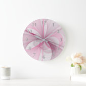 Modern Abstract lichtroze grijs fractaal ontwerp Grote Klok (Huis)