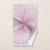 Modern Abstract lichtroze grijs fractaal ontwerp Handdoek (Handdoek)