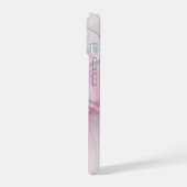 Modern Abstract lichtroze grijs fractaal ontwerp iPhone 15 Case (Linkerkant)