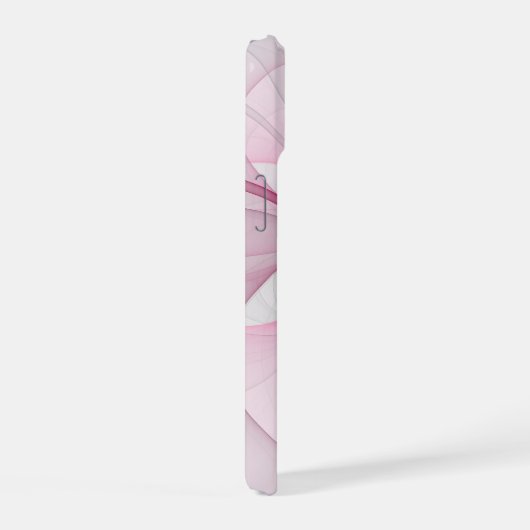 Modern Abstract lichtroze grijs fractaal ontwerp iPhone 15 Case (Rechterkant)