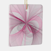 Modern Abstract lichtroze grijs fractaal ontwerp Keramisch Ornament (Rechts)