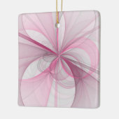 Modern Abstract lichtroze grijs fractaal ontwerp Keramisch Ornament (Links)