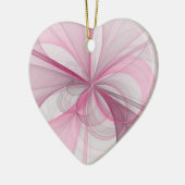 Modern Abstract lichtroze grijs fractaal ontwerp Keramisch Ornament (Links)