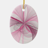 Modern Abstract lichtroze grijs fractaal ontwerp Keramisch Ornament (Voorkant)