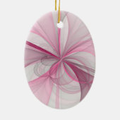 Modern Abstract lichtroze grijs fractaal ontwerp Keramisch Ornament (Achterkant)