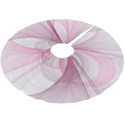 Modern Abstract lichtroze grijs fractaal ontwerp Kerstboom Rok (Gekanteld)