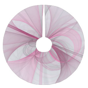 Modern Abstract lichtroze grijs fractaal ontwerp Kerstboom Rok