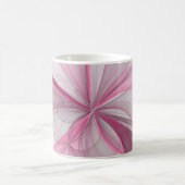 Modern Abstract lichtroze grijs fractaal ontwerp Koffiemok (Center)